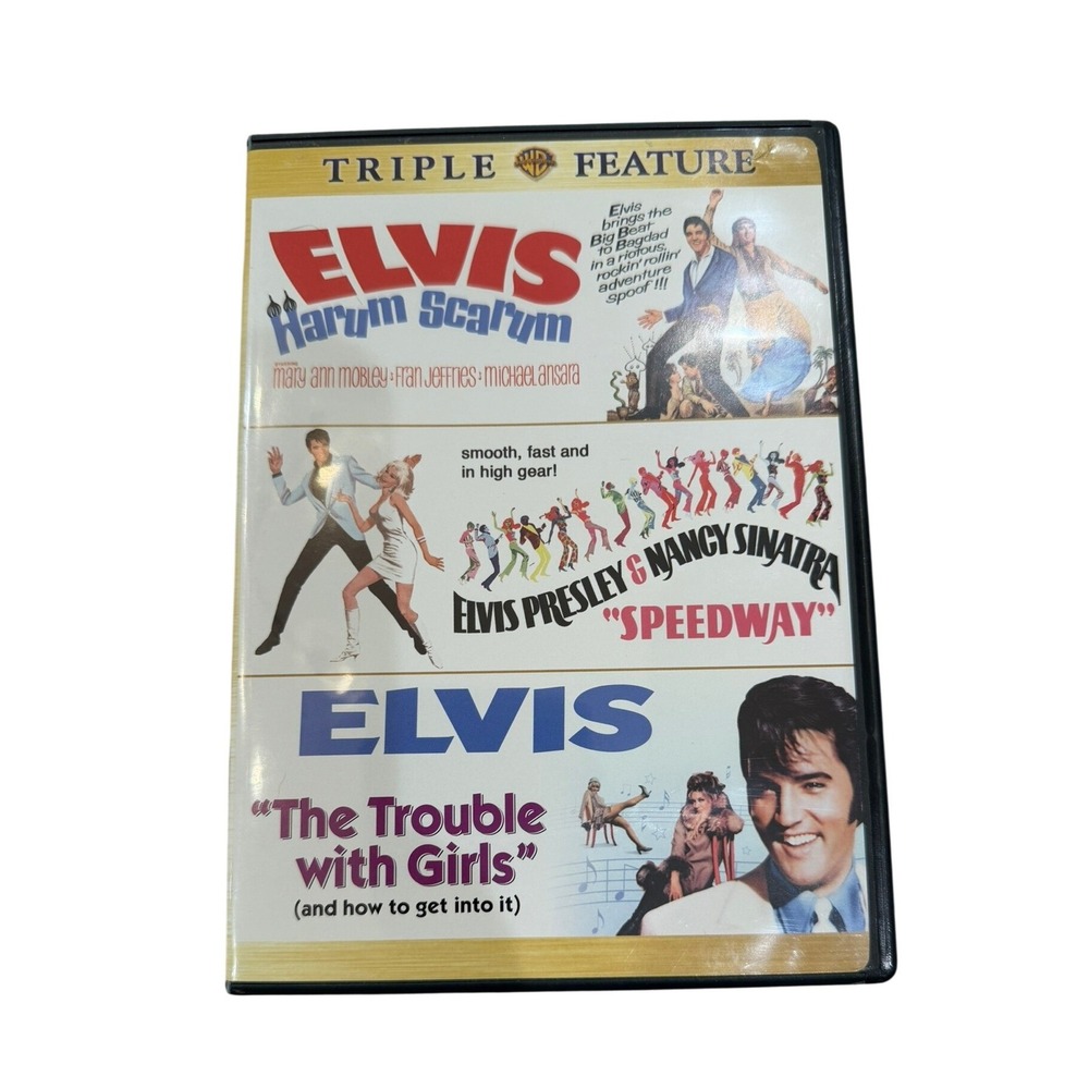 Elvis Presley Triple Feature DVD Harum Scarum Speedway The Trouble with Girls